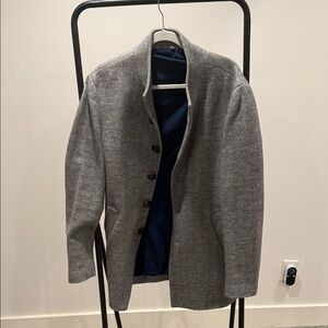 Gray Button-Up coat State and Liberty